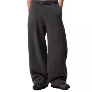 Pantalon de <span class=keywords><strong>jogging</strong></span> unisexe évasé 300 g/m² en <span class=keywords><strong>coton</strong></span> épais personnalisé, coupe ample, pour hommes, modèle vierge, pantalon de survêtement baggy – Fabricants - Product Image 4
