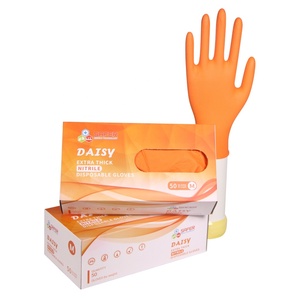 ถุงมือไนไตรล์แบบใช้แล้วทิ้งสีส้มเพชรถุงมือนิรภัยแบบนิ่มกันน้ำและน้ำหนักเบา EN455สอบปราศจากผง - Product Image 4