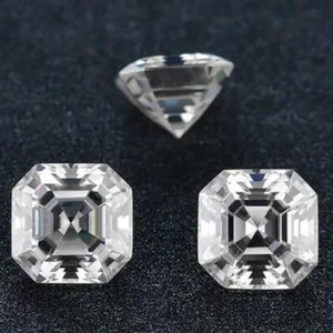 Moissanite Asscher Cut Princess Square Loose Stone White Color For Jewelry Making - Product Image 1