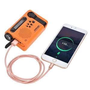 Factory Orange FM AM SW Full Band Radio with Solar Hand Crank USB Charging <b>Power</b> Bank LCD Display Flashlight Outdoor Radio - Product Image 5