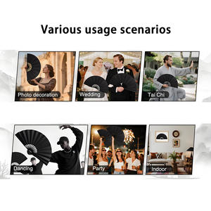 13 इंच बांस के शिल्प तह हाथ के पंखे कस्टम मुद्रित जोर से पोर्टेबल घर सजावट हेलोलीन क्रिसमस समारोह क्लासिक संगीत - Product Image 6