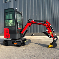 Mini-excavatrice facile à utiliser, mini-pelle de 1,2 tonne, excavatrice de jardin, pelle rétrocaveuse avec divers outils auxiliaires