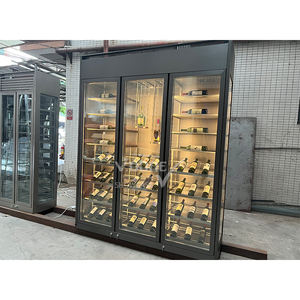 Custom Luxury Gold Stainless Steel <b>Wine</b> <b>Storage</b> <b>Cabinet</b> Matt Brushed Finish Adjustable Design Custom Logo-Restaurant Living Room - Product Image 1