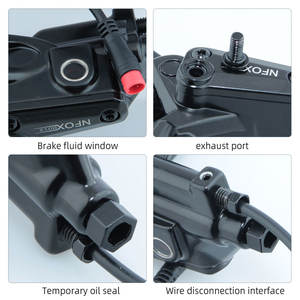 NFOX B015 <span class=keywords><strong>Freno</strong></span> a Disco Idraulico Destro a 4 Pistoni per <span class=keywords><strong>Scooter</strong></span> Elettrico, Moto, 2 Pin, Spegnimento Automatico, Nero, Rotore 160/140, <span class=keywords><strong>Tubo</strong></span> Separato 2300mm - Product Image 3