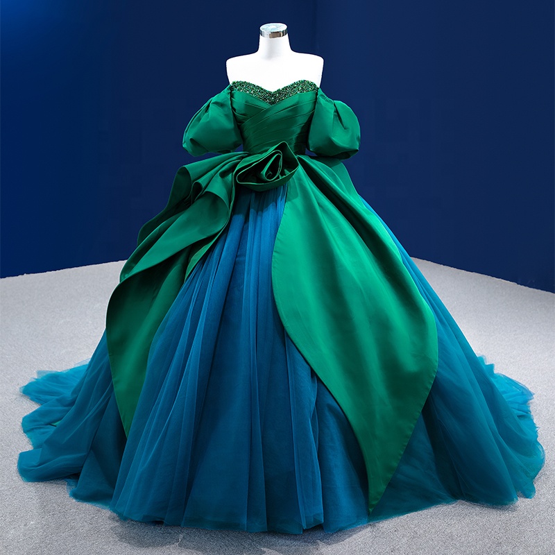 royal blue and green dress ZAPAKA Women Royal Blue Prom Dress Mermaid Strapless Sequins Long Evening Party Dress With Slit, Dark Green / US2 main image 1