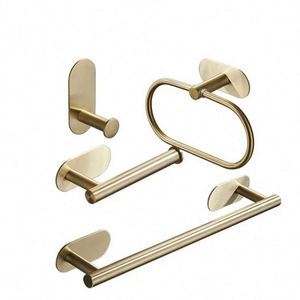 Ensemble d'accessoires de salle de bain en acier inoxydable 304 chromé moderne, 4 pièces, pour éviers et accessoires de salle de bain - Product Image 6