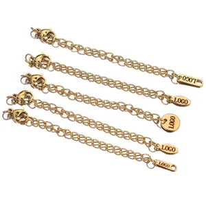 Customized 50pcs Stainless Steel Personalized Necklace Extend <b>Chain</b> Tail Tag Laser Engraved <b>Name</b> LOGO Business Promotional Gift - Product Image 4