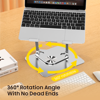 Support pour ordinateur portable en alliage d'aluminium portable à rotation 360°, pliable, réglable en hauteur, nouveau pour iPad, tablette, PC portable