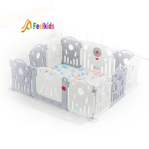 Feelkids-corralito grande de plástico para bebé, de alta calidad, hecho en fábrica, rectangular, color blanco