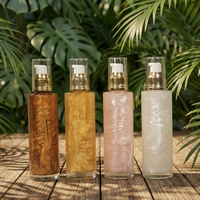 Huile corporelle en gel hydratante et nourrissante en gros, plusieurs saveurs et parfums, lotion scintillante parfumée sous marque privée