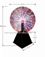 Lámpara de Plasma con Control Táctil, Globo Rojo, Bombilla Mágica de Cristal, 8 Pulgadas, Efecto de Rayo Estático