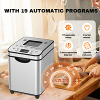 Máquina para Hacer Pan Eléctrica Inteligente Automática, 25 Programas Digitales, Control Táctil, Opciones Multilingües (Francés, Alemán, Inglés), para el Hogar