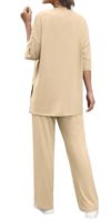 Ensemble décontracté 2 pièces pour femme : sweat à capuche zippé avec patchs, t-shirt et pantalon droit – Qualité supérieure