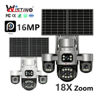 Caméra solaire Wistino à 5 objectifs avec carte SIM 4G, caméra de surveillance extérieure pour cour privée, jardin, sécurité, caméra de surveillance humanoïde IA
