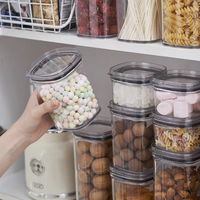Récipients hermétiques pour le stockage des aliments Organisation de la cuisine Bocaux en plastique scellés transparents sans BPA avec couvercles