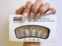 Faux ongles préfabriqués style Ins, effet œil de chat, haut de gamme, pour un look 'French Hot Girl', vente en gros, export