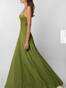 Nuovo Abito alla Moda e <span class=keywords><strong>Sexy</strong></span> con Schiena Scoperta, Collo all'Americana, Scollatura Profonda, Spalle Scoperte e Plissettato per Donne - Product Image 4