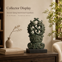 Sacred Union Totem Antico Qiang in Metallo Fuso 3D, Statuetta Guardiana d'Arte Culturale da Collezione