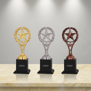 Trofeo Estrella de Oro, Plata y Bronce, Placa de Premio Deportiva Grabada en Aleación de Zinc para Juegos y Competiciones - Product Image 1