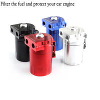 Tanque de Captura de Aceite de Aluminio con Deflector, Redondo, de 300 ml, para Carreras, Mini Filtro de Aire Universal para Motores de Camiones