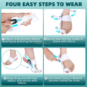 Bouton de jour et de <span class=keywords><strong>nuit</strong></span> Orthèse <span class=keywords><strong>Hallux</strong></span> <span class=keywords><strong>Valgus</strong></span> réglable Protrusion du gros orteil Séparateur d'orteils qui se chevauchent Bretelles de soutien articulaire - Product Image 5