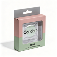Scatola di Cartone Ondulato Premium Personalizzata con Logo Stampato per Confezione Regalo di Preservativi Maschili per Uso Intimo