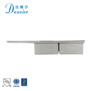 Fourniture Directe d'usine Double Bol Gris Clair À La <span class=keywords><strong>Main</strong></span> <span class=keywords><strong>Sous</strong></span> <span class=keywords><strong>le</strong></span> Comptoir Évier de Cuisine - Product Image 5