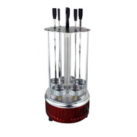 Brochettes électriques Maison & Jardin Acier Métal Outils de barbecue Barbecue Turc Machine à kebab 6 pièces Grill vertical électrique sans fumée Rotatif