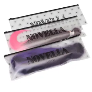 Custom plastic packing hair extension packaging pvc hair bag