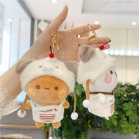 Porte-clés pendentif en peluche en PP, figurine de dessin animé Panda One Two Bubu, jouet, emballage cadeau pour enfants, vente en gros