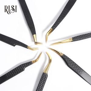 Pinset Bulu Mata RISI High Accuracy Fiber Tip 45 75 90 Derajat Bahan Stainless Steel Pinset Private Label untuk Ekstensi Bulu Mata - Product Image 3