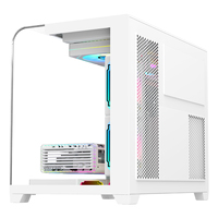 AntarcChill White Color 2026 New High Quality MATX Curved Tempered Glass Computer Cases Full View Gaming Desktop Cases