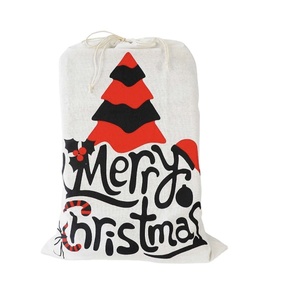 Sacs en coton de Noël avec motifs imprimés par estampage à chaud (cerf, écureuil, flocons de neige) - Idée cadeau - Product Image 1