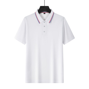 Polo pour homme noir à manches courtes, col rabattu, tricoté, décontracté, pour le golf, logo personnalisé - Product Image 3