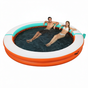 Plateforme flottante gonflable en PVC antidérapante Guetio Fun World Sport Outdoor, capacité 100-500 kg, pour usage résidentiel et de loisirs. - Product Image 1