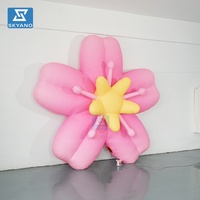 Fleurs géantes Fleur gonflable de cerisier Sculpture Fleur gonflable pour décoration publicitaire