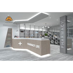 Arredamento per Negozi Medici, Design di Bancone per Farmacia in Blu e <span class=keywords><strong>Bianco</strong></span> - Product Image 2