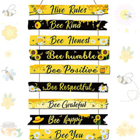 Étiquettes suspendues de décoration de pays américain de bricolage, en forme de nid d'abeille, cintres de décoration murale en bois pour l'étude, le salon.