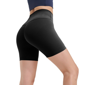 Pantalones cortos deportivos para gimnasio y yoga, cintura alta, transpirables, de corte recto, de tela Oxford, pantalones cortos calientes para mujer - Product Image 4