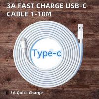 Cable de Datos USB a Tipo-C de Carga Rápida 3A Premium de 2 Metros, Revestimiento de PVC, Blindaje de Lámina, Material de Cobre Puro para Teléfono Móvil y Computadora