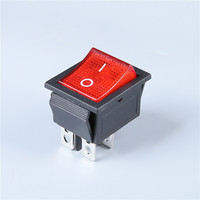 Interrupteur à bascule JC-KCD4 marche/arrêt 2 positions, LED rouge, 4 broches, KCD4 2 voies, 10A 250VAC, LED 25*31mm