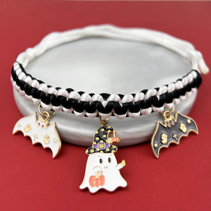 Collares para mascotas de Halloween, colgante tejido a mano con patrón sólido para perros y gatos, accesorios originales, cintas para pequeños transfronterizos para Amazon - Product Image 3