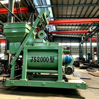 Bétonnière à double arbre JS2000, capacité 2m³, mélangeur forcé 2000L pour grandes centrales à béton et usines de préfabrication
