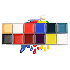 Set di pittura professionale per il viso e il corpo di Halloween a 12 colori per feste d'arte e trucco a base di forniture per la pittura del corpo a base di olio - Product Image 1