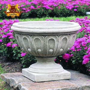 Vaso da fiori <span class=keywords><strong>in</strong></span> <span class=keywords><strong>pietra</strong></span> <span class=keywords><strong>in</strong></span> marmo solido con fioriere <span class=keywords><strong>in</strong></span> <span class=keywords><strong>pietra</strong></span> da giardino personalizzato a buon mercato - Product Image 1