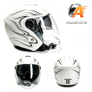 Casco Abatible Doble Visera 3/4 para Moto, Abierto, Certificación DOT, Cierre Rápido, Jet Modular, Hombre, Mujer - Product Image 1