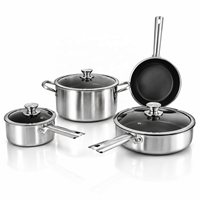 Ensemble de 8 casseroles et poêles à induction antiadhésives à 3 plis pour la cuisine à domicile