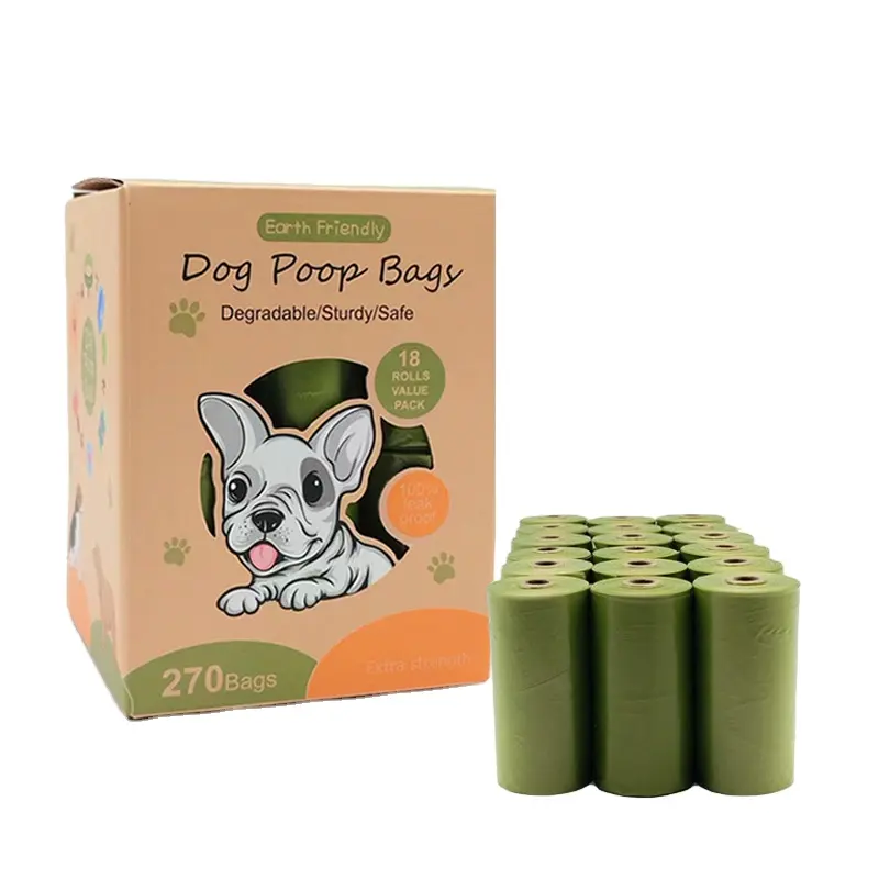 Sản xuất tùy chỉnh in logo Doggie Pet poop Túi Dog Shit chất thải túi phân hủy sinh học Dog poop Túi