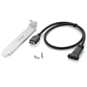 Bochara 50cm USB 3,1 Tipo E Macho a USB 3,1 Tipo C Hembra Cable Foil + Trenzado Blindado con Panel de Soporte - Product Image 1
