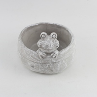 Jardinière d'extérieur en béton design vintage à prix abordable avec motif chien et brouillard, pot de fleurs en ciment à vendre